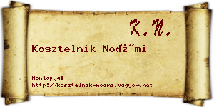 Kosztelnik Noémi névjegykártya